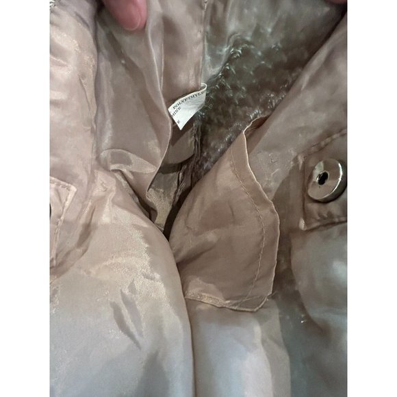 12.5” x 12.5" MERONA Tan Woven CROCHET 2 Handles SNAP CLOSE Lined BAG - Picture 7 of 8